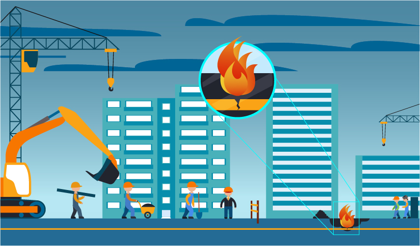 Escape con llama en la calle